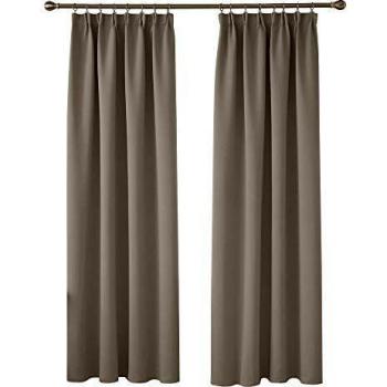 Deconovo Lot de 2 Rideaux Occultant Isolant Thermique Anti Froid Chaleur Taupe 140x245cm