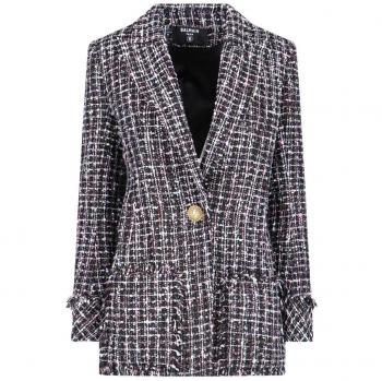 Balmain Women's Black Tweed Fitted Blazer | Size XS