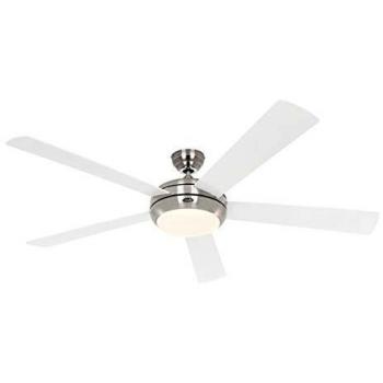 Ventilateur de plafond CasaFan avec éclairage chrome brossé