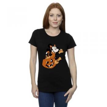 Black Minnie Mouse Cat Halloween Top for Women