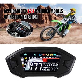 Motorcycle LCD Tachometer and Odometer for 1-4 Cylinder 13000 RPM