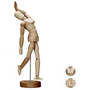Bambola Snodabile in Legno per Disegno, Manichino per Artisti, Supporto, Alto 15 cm, Naturale