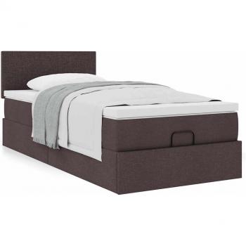 Cama otomana Maison Exclusive 90x190 cm Marrón Oscuro