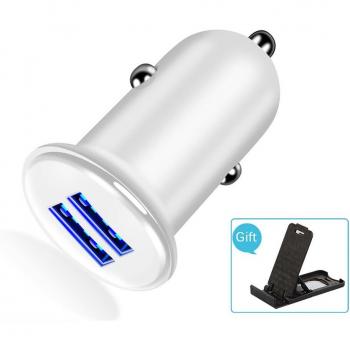 Chargeur Allume-Cigare 3.1A Mini USB Double pour Voiture, Moto, Camion, VAN, ATV et Bateau