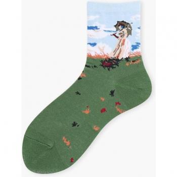 Calcetines informales de algodón con arte retro para hombres y mujeres
