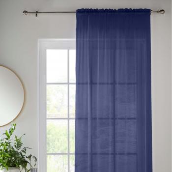 183cm Navy Sheer Woven Voile Curtains