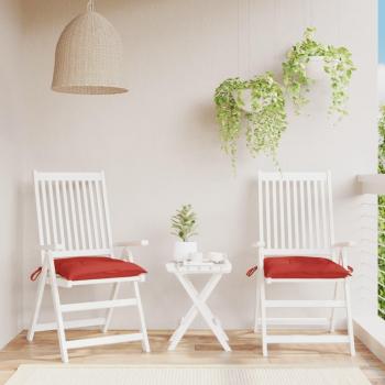 Cojines para sillas 2 uds rojo 40x40x7 cm tela Oxford