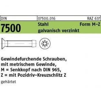 DIN 7500 Gewindefurchende Schrauben M 3 x 5 -Z verzinkt 1000 Stück