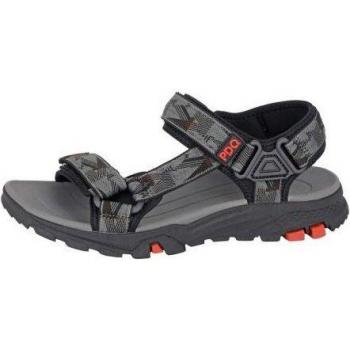PDQ Men's Logo Beach Sandals 6 UK Grey/Black