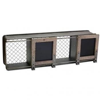 Estantería de metal y madera con 4 compartimentos y pizarras