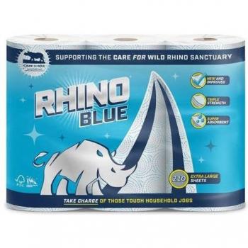 Rhino Kitchen Roll 3-Ply 70 SheetsRoll White Pack of 3 R0304K3BNO