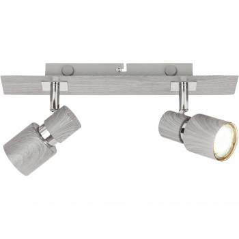 Lampe tendance Rabalux Merkur en imitation bois gris avec éclairage LED GU10