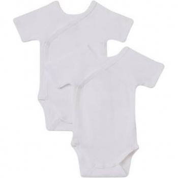 Petit Bateau Body bianco a manica corta 2-Pack