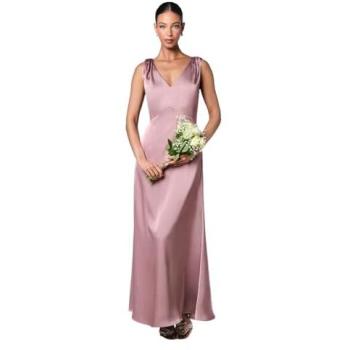 Coast Women's Mink V-Neck Bridesmaid Gown – Size 10, Satin