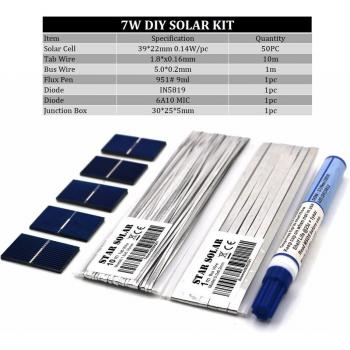 Kit de Panel Solar 5W-50W con Soldadura de Lápiz