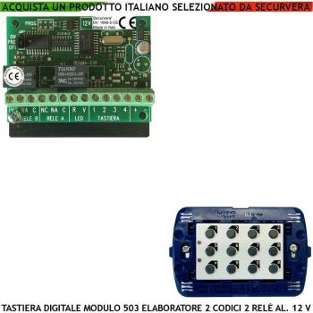 Mod. 503 Securvera – Tastiera Remote con 12 V, 2 Attivazioni Antifurto, 2 LED RGB, IP44