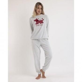 Pigiama Donna Velour Lou Lou Cold Melange Grigio L
