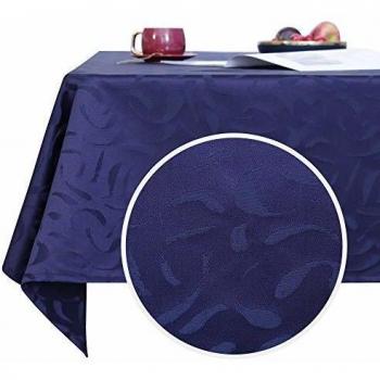 Deconovo Nappe 132 × 229 cm Bleu Marine Rectangulaire Étanche Design Moderne