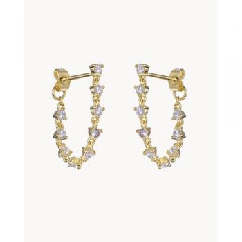 Pendientes Apodemia Cadena de Plata con Detalle Blanco