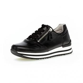 Gabor Damen Sneaker Schwarz mit Nappaleder-Obermaterial