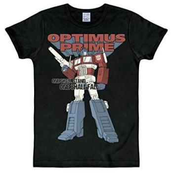 Baumwollshirt mit Optimus Prime Print – Herren, Größe L, schwarz