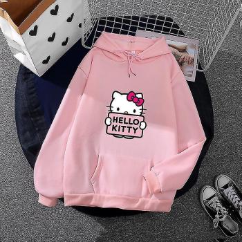 Sudadera con Capucha Hello Kitty Moda Lindo Mujer
