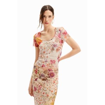 Camiseta de tul con flores para mujer