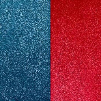 Bracelet Cuir Réversible Les Georgettes 14 mm Bleu Pétrole/Framboise