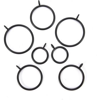 10pcs Black Metal Rings for Curtains and Rods