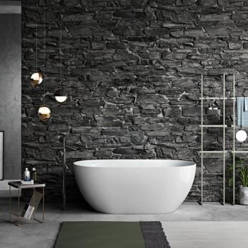 Baignoire design ovale Lisbon blanche 150 cm îlot