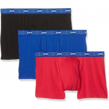 DIM Clásico Stretch, Boxer para Hombre, Multicolor (Fucsia / Azul Ultramar / Negro), 5 (Pack de 3)