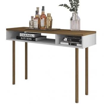 Mueble Recibidor Mesa de Consola PRICA, Roble y Blanco, 120x78x36 cm
