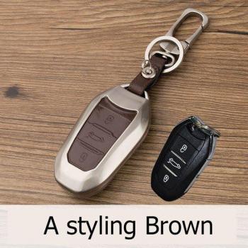 Citroen C4 C5 Key Fob Case in Zinc Alloy and Leather