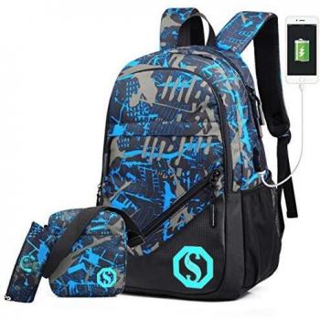 Water Resistant School Backpack Set for Boys