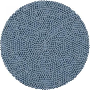 Myfelt Mia Round Hand Knotted Sheepskin Rug Pale Blue Ø 90cm