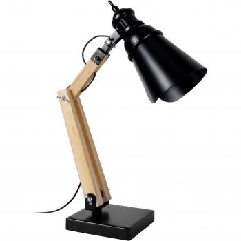 Lámpara de escritorio Tosel, madera elegante