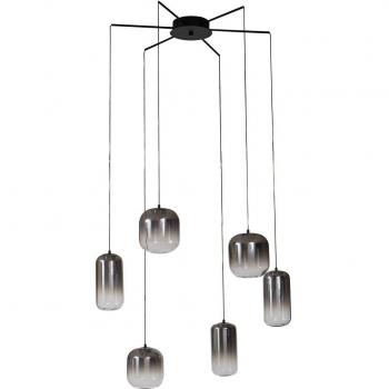 Lucande Avelina Pendant Light, 6-Bulb, Smoke Grey
