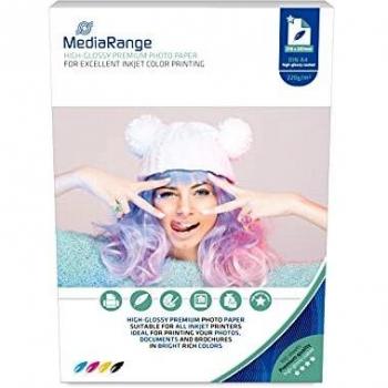 MediaRange MRINK103 Photo Paper A4 White 100 Sheets 220gr Glossy High-gloss 220
