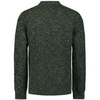 NO EXCESS Farbiger Rundhalspullover für Herren, L, dunkelgrüner Pullover aus Baumwolle/Polyester