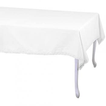 Nappe blanche carrée 140 cm par 140 cm – Vacchetti Amélie