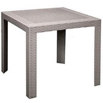 Table Carrée à Jambes Ajustables Dallas – Gris Tourterelle