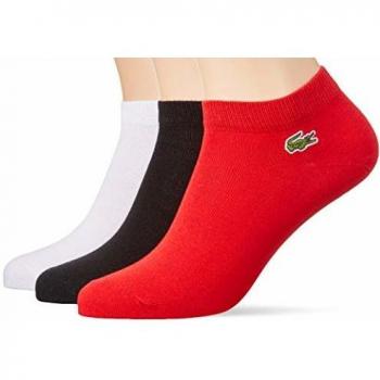 Lacoste Sport RA1163 Chaussettes Rouge/Noir-Blanc 41/42 (Taille fabricant:6) Lot de 3 Homme