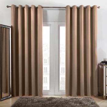 Dreamscene Eyelet Blackout Curtains, Beige