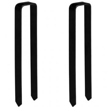 Supporti per Piante Rampicanti, Set da 2, Acciaio, Design a U, Dimensioni: 30 x 6 x 2.5 cm, Nero