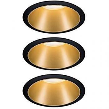 Paulmann Cole LED-Spotlight gold-schwarz, 3er-Set