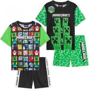 Boys’ 2‑Pack Minecraft Short‑Sleeve Pyjamas – 11‑12 Years