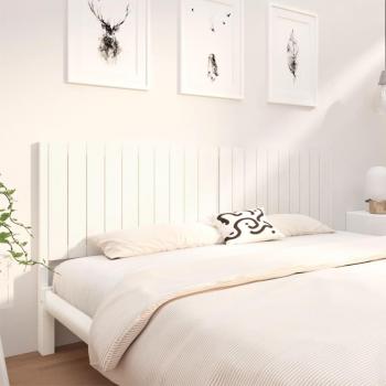 Solid Wood Pine Bed Headboard White 205.5x4x100 cm