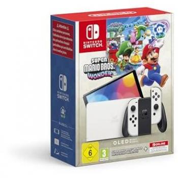 Consola Nintendo Switch OLED Blanca + Super Mario Bros Wonder + 12 meses NSO
