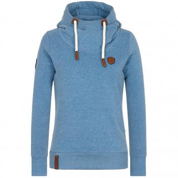 Naketano Light Blue Melange Damen Hoodie – S, mit Kapuze