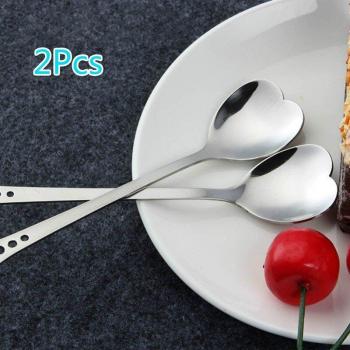 Cucharas 2× Corazón en Acero – Ideal para Azúcar y Miel
